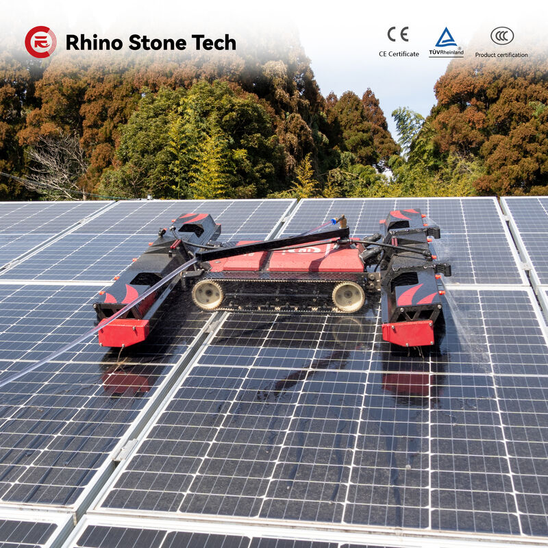 Rooftop Solar Panel Cleaning Robot Battery Powered Dry/Water Mode Photovoltaic Solar Cleaning Robot
