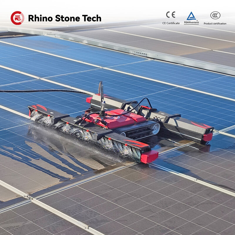 Solar Panel Cleaning Brush Automatic Solar Panel Cleaning Machine Equipment Remote Remote Control PV Cleaning Robot