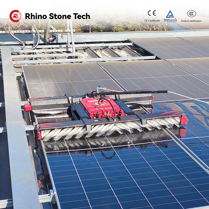 Solar Panel Cleaning Brush Automatic Solar Panel Cleaning Machine Equipment Remote Remote Control PV Cleaning Robot
