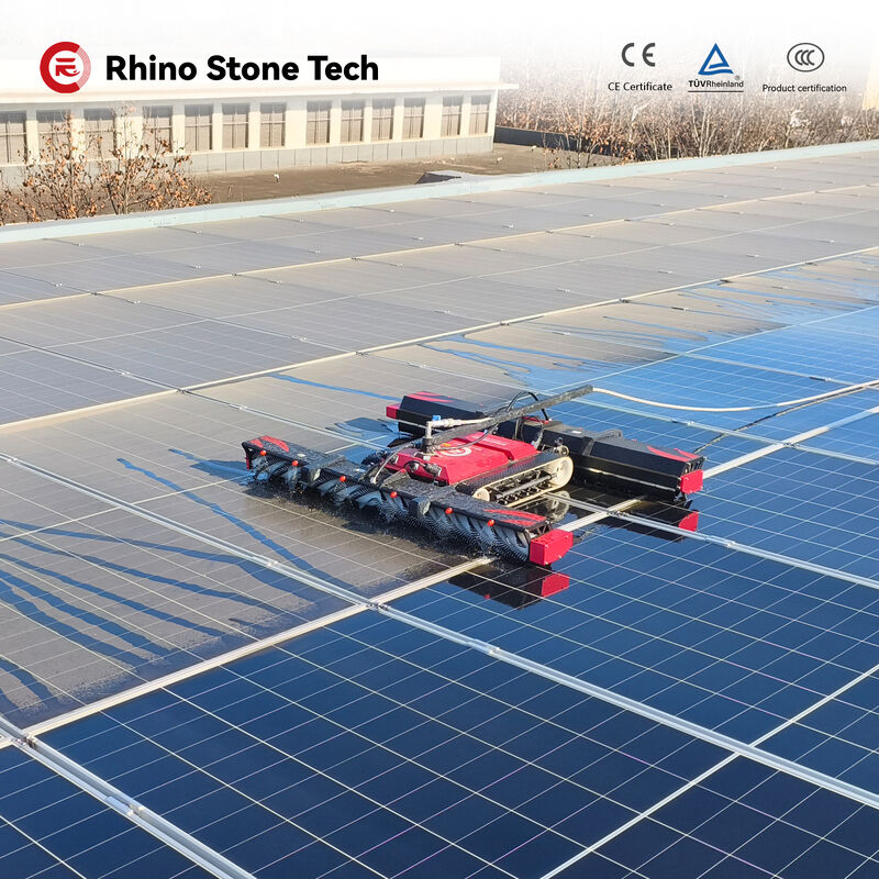 Solar Panel Cleaning Brush Automatic Solar Panel Cleaning Machine Equipment Remote Remote Control PV Cleaning Robot