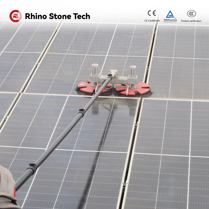 Factory Direct Solar Cleaning Equipment Electric Photovoltaic Panel Cleaning Brush Double Head Solar Panel Cleaning Brush with Telescopic Rod