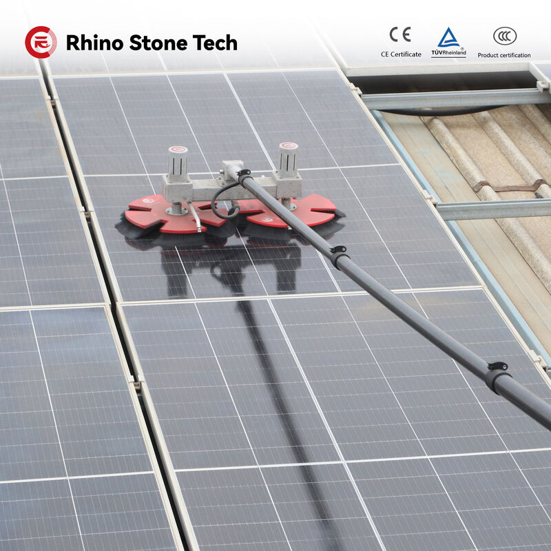 Solar Panel Cleaning Brush Incorporating Innovative Brush Assembly and Continuous Debris Discharge for Large Scale PV Panel Cleaning
