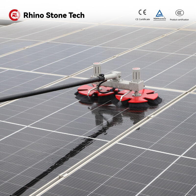 Solar Panel Cleaning Brush Incorporating Innovative Brush Assembly and Continuous Debris Discharge for Large Scale PV Panel Cleaning