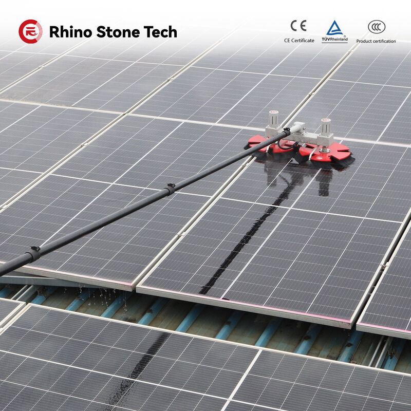 Solar Panel Cleaning Brush Incorporating Innovative Brush Assembly and Continuous Debris Discharge for Large Scale PV Panel Cleaning