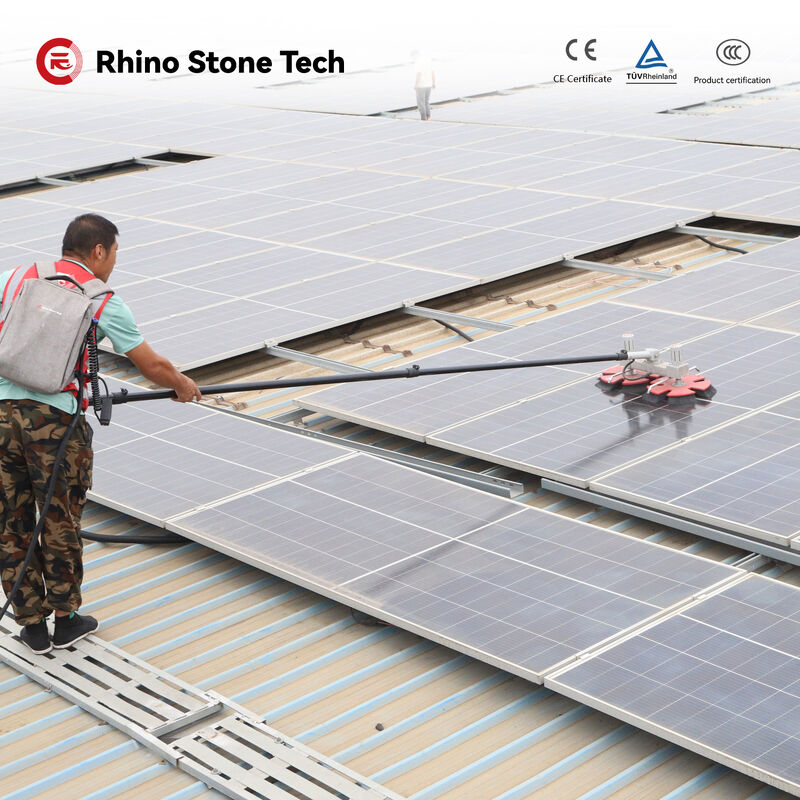 Solar Panel Cleaning Brush Designed for Operational Safety and Maximum Cleaning Efficiency with Balanced Dual Motor System