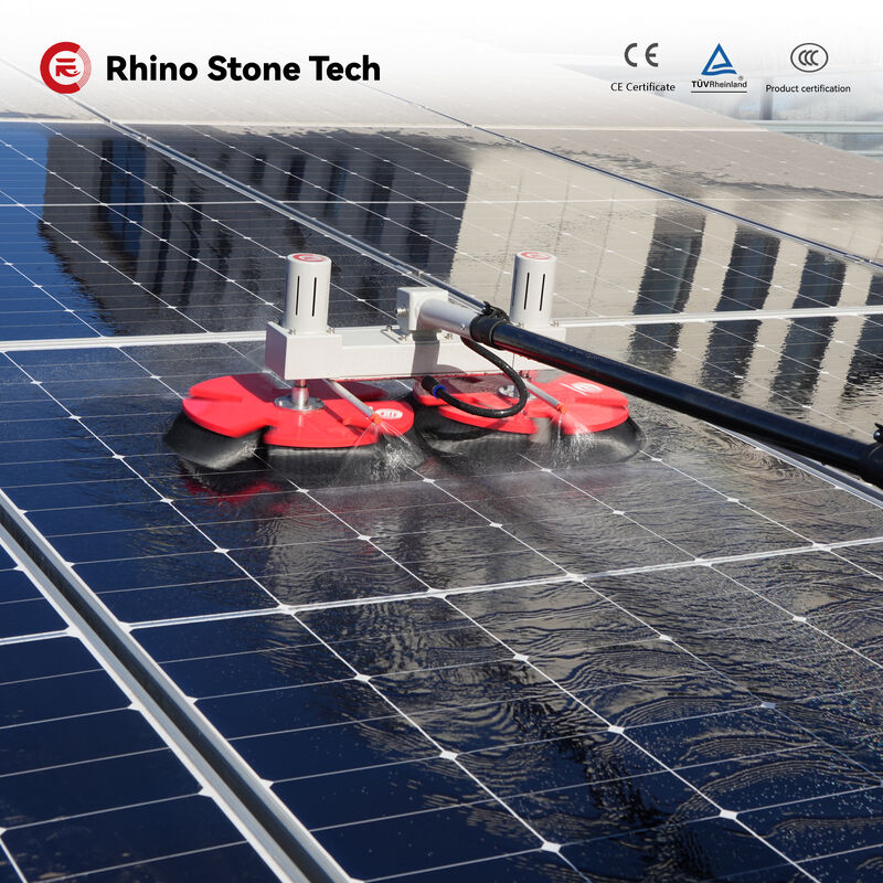Factory Direct Solar Cleaning Equipment Electric Photovoltaic Panel Cleaning Brush Double Head Solar Panel Cleaning Brush with Telescopic Rod