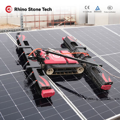 Remote-Controlled Tracked PV Cleaning Robot Double-Brush Solar Power Station Photovoltaic Panel Cleaning Equipment